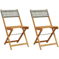 vidaXL 367676, Mobilier de jardin, Acacia, Polyrotin, Gris, 110 kg, 410 mm, 525 mm