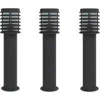 vidaXL - Lampadaire pour extérieur 3 pcs 60 cm inox noir