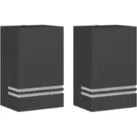 vidaXL Lampes murales d'extérieur 2 pcs. noir acier inoxydable