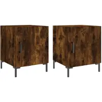 vidaXL Tables de chevet 2 pcs chêne fumé 40x40x50 cm bois d'ingénierie