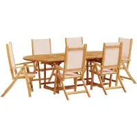 vidaXL Ensemble de jardin 7 pièces en acacia massif et textilène