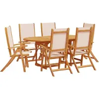 vidaXL Ensemble de jardin 7 pièces en acacia massif et textilène