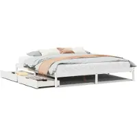 vidaXL Lit en bois massif sans matelas Blanc 180x200 cm pin