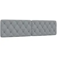 vidaXL Coussin de tête de lit gris clair 200 cm Tissu