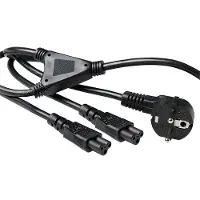 ACT Powercord split cable connecteur de courant CEE7/7 mâle (angle)