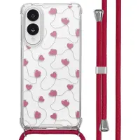 IMoshion Coque Design avec cordon pour Samsung Galaxy S25 Edge - Dusty Rose Connected Hearts