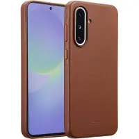 Accezz Coque arrière en cuir avec MagSafe pour Samsung Galaxy A36 / A56 - Sienna Brown