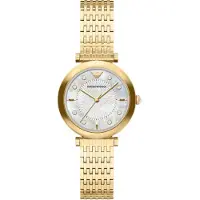 Emporio Armani Montre à affichage analogique or / blanc cassé