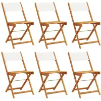 vidaXL 3214611, Terrasse, Assise rembourrée, Acacia, Polyester, Crème, Blanc, 110 kg, 410 mm