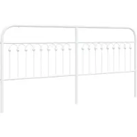 vidaXL Tête de lit de rechange en métal blanc 200 cm