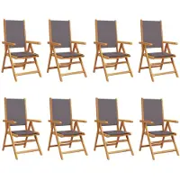vidaXL 3214543, Mobilier de jardin, Assise rembourrée, Bois d'acacia, Polyester, Anthracite, 110 kg, 570 mm