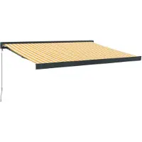 vidaXL Auvent extensible 3x2,5 m tissu et aluminium jaune et blanc