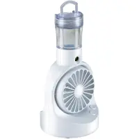 Lifetime Mini ventilateur USB-C avec fonction brumisation, portable. Ventilateur compact de poche, ventilateur de main rechargeable par batterie. Capacité : 25 ml. Couleur : blanc