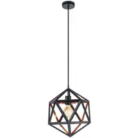 Eglo Embleton Plafonnier Suspendu Wire Frame Noir, Cuivre