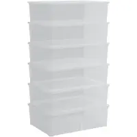 vidaXL Boîtes de rangement 6 pcs. Plastique 25 L Empilable