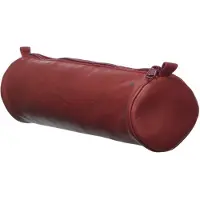 Clairefontaine Pochette de rangement AgeBag en cuir de mouton véritable rond rouge