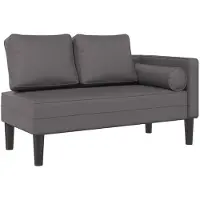 vidaXL Chaise longue avec coussin Gris Similicuir