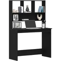 vidaXL Bureau avec étagères noir aspect chêne 102x45x148 cm