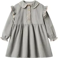 Wheat Robe - Velours Côtelé - Alissa - Légèrement Blue - - 8 ans (128) - Robe