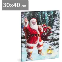HomeShopXL Panneau décoratif LED de Noël, avec support mural, nécessite 2 piles AA, dimensions : 30 x 40 cm