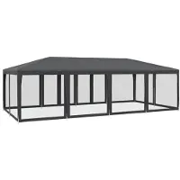 vidaXL Tente de réception avec 12 éléments latéraux en maille Anthracite 8x4 m HDPE
