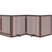 vidaXL Porte pour chien 4 pièces avec porte Pliable Marron 320 cm Bois de peuplier