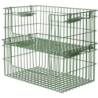 Ferm Living Cala Panier Empilable Ouvert - Lot de 2 Verdant Green