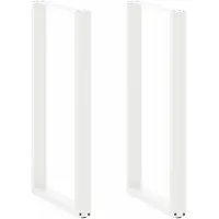 vidaXL Pieds de table de bar en U 2 pcs. Blanc 60x(110-111) cm Acier