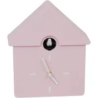 Housevitamin Horloge murale coucou - Rose clair - 24x27x9 cm