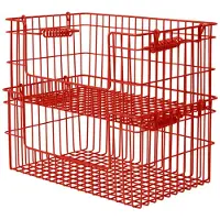 Ferm Living Cala Panier Empilable Ouvert - Lot de 2 Poppy Red