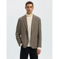 Selected Laine Mélangée Blazer À Simple Boutonnage Homme Marron 52