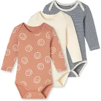Schiesser Barboteuse / body 'Fine Rib Multi' écru / gris / orange
