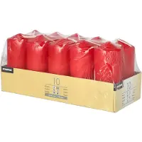 Papstar Bougies piliers, 40 mm, rouge, paquet de 10 Diamètre : 40 mm, Hauteur : 90 mm, Durée de combustion (10 pcs)