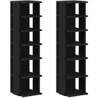vidaXL Meubles à chaussures 2 pcs Chêne noir 25x27x102 cm Bois d'ingénierie