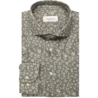 Profuomo Slim Fit Chemise vert, Fleurs