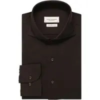 Profuomo Japanese Knitted Slim Fit Chemise en jersey marron, Unicolore