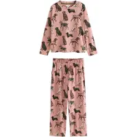 Next Pyjama crème / vert foncé / rose ancienne / noir