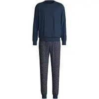 Calida Pyjama long 'Relax Imprint' bleu chiné