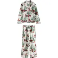 Next Pyjama écru / noisette / sapin / rouge
