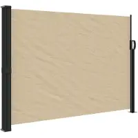 vidaXL Marquise latérale extensible Beige 140x600 cm