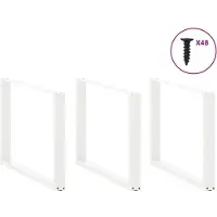 vidaXL Pieds de table de salle à manger en U 3 pcs. Blanc 100x(72-73) cm Acier