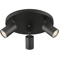 Braytron Spot de plafond LED rond à 3 ampoules GU10, orientable à 350°, spot de plafond moderne noir