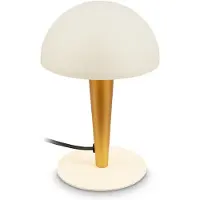 Briloner - Lampe de table en métal, interrupteur sur le câble, finition laiton vieilli, couleur blanc cassé, 22,5 cm
