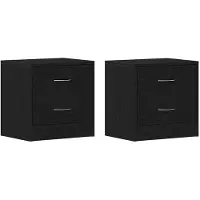 vidaXL Tables de chevet 2pcs chêne noir 40x30x40cm bois d'ingénierie