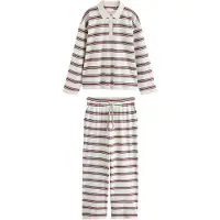Next Pyjama gris chiné / émeraude / rouge
