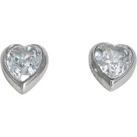 GUESS Boucles d'oreilles 'CRYSTAL LOVE' argent / transparent
