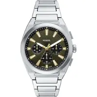 Fossil Montre à affichage analogique 'EVERETT' gris / vert / argent