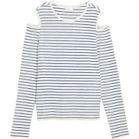 s.Oliver T-Shirt bleu foncé / blanc