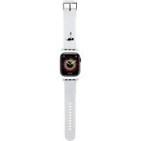 Karl Lagerfeld Bracelet Apple Watch 42 mm en caoutchouc 3D blanc