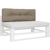 vidaXL Coussin de palette taupe 120x40x12 cm tissu